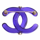 CHANEL Cocomark Brooch Purple Ladies