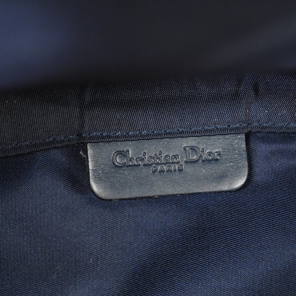 CHRISTIAN DIORAuth  Trotter Saddle Pouch Women's Canvas Pouch Navy