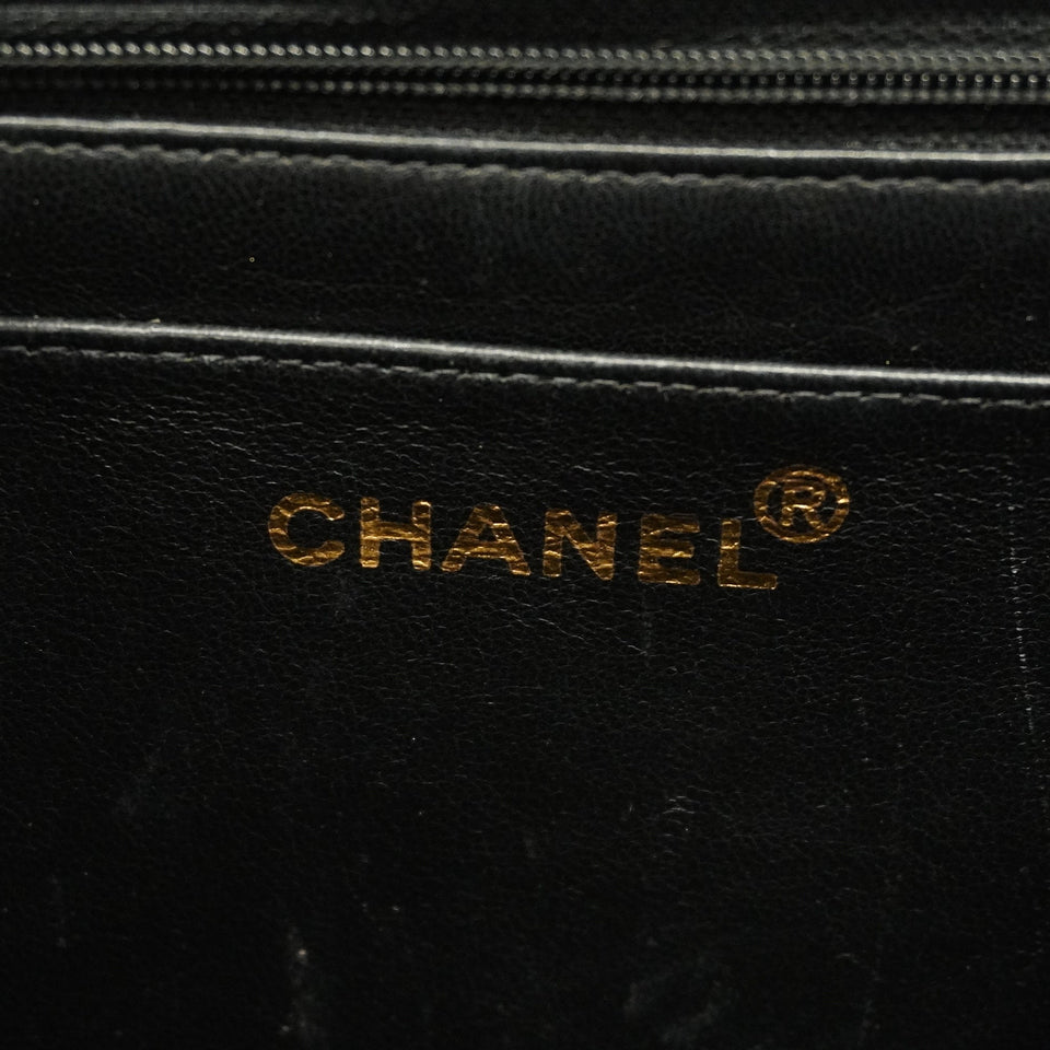 CHANEL Matelasse Big Matelasse W Chain Women's Leather Shoulder Bag Black