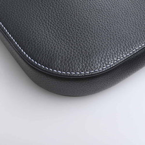 CHRISTIAN DIOR Leather Saddle A5 Pouch Clutch Bag Black Ladies