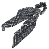 CHANEL Ribbon Scrunchie Other Accessories Coco Mark Logo Silk Black/White Women's