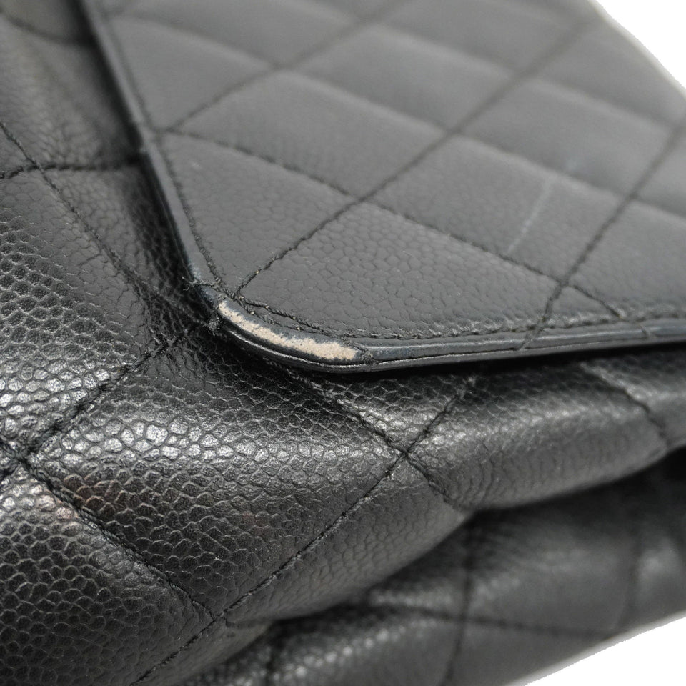 CHANELAuth  Matelasse Handbag Women's Caviar Leather Black