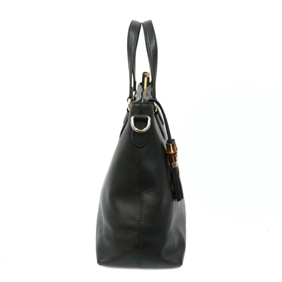 Gucci Shoulder Bag Bamboo Black Ladies