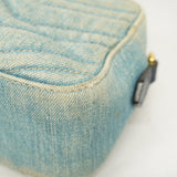 GUCCIAuth  GG Marmont Shoulder Bag Velor 447632 Women's Denim Light Blue