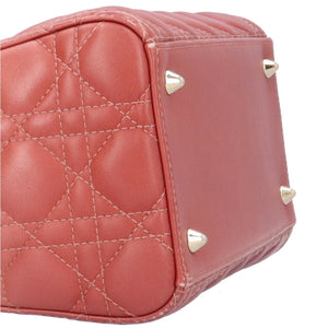 CHRISTIAN DIOR Dior Lady Cannage Shoulder Bag Leather Pink Ladies