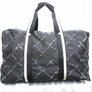 CHANEL old travel line nylon bag Boston unisex
