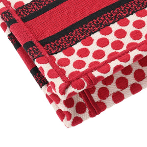 CHRISTIAN DIOR Book Tote Dot Pattern Red White Women's Canvas Bag