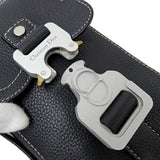 CHRISTIAN DIOR Bag Men's Shoulder Pouch Leather Saddle Vertical Black Micro