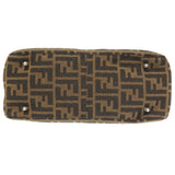 Hermes FF Zucca Pattern Canvas Leather Brown Handbag