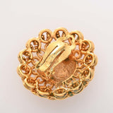 CHANEL round earrings gold ladies