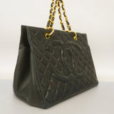 CHANELAuth  Matelasse Chain Tote Bag Women's Leather Tote Bag Beige