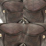 GUCCIsima Leather Brown GG 232958 Boston Bag 0141