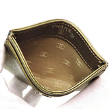 CHANEL Pass Case Ladies Card Calf Metallic Khaki