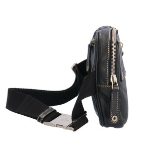 GUCCI Waist Bag Leather Black Men's