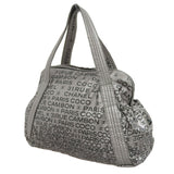 CHANEL unlimited handbag shoulder bag tote silver with seal 1