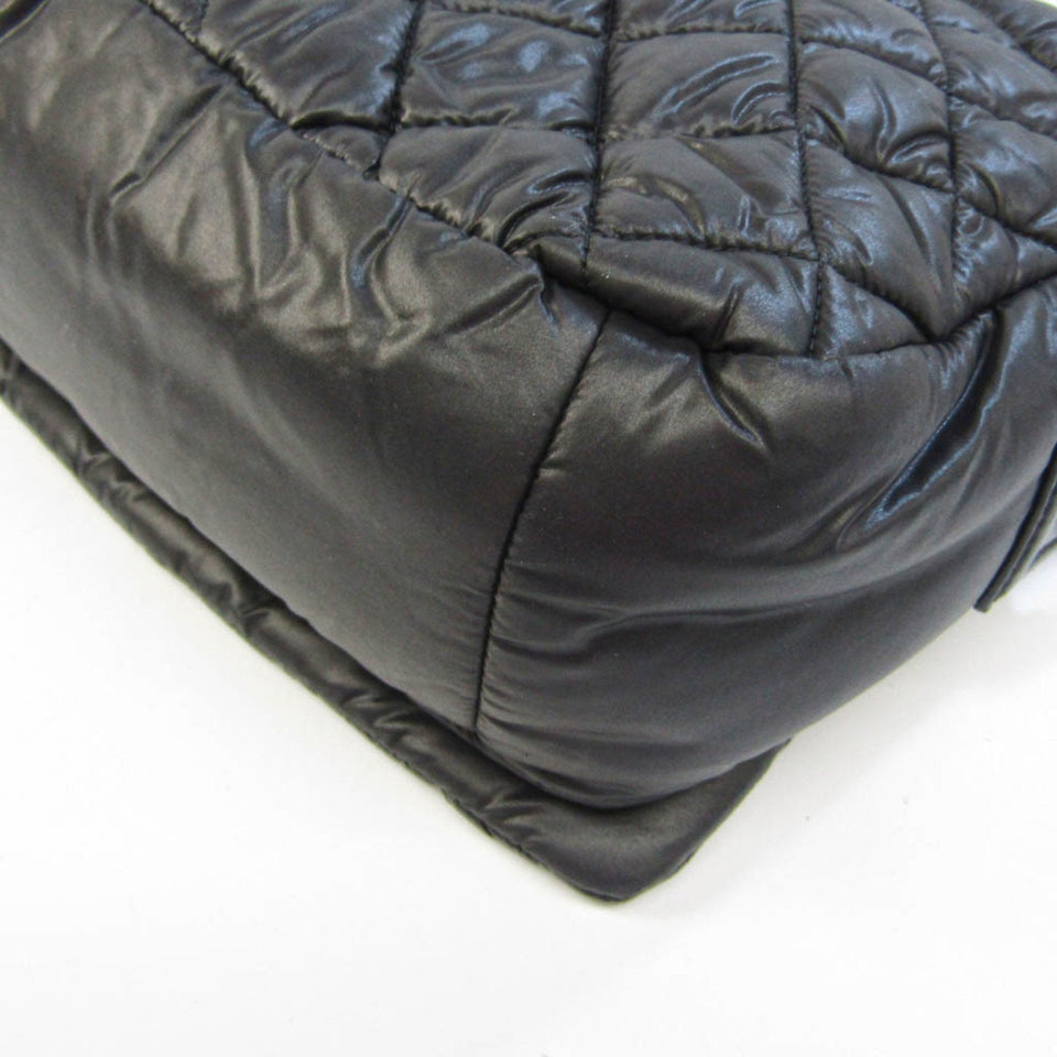 CHANEL Coco Cocoon Women's Nylon Shoulder Bag Black