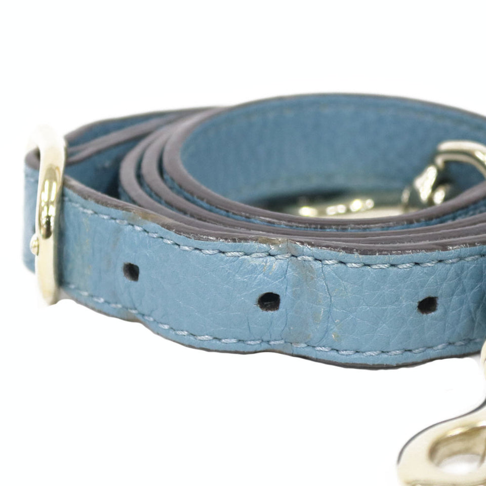 Gucci Shoulder Bag Bamboo Handbag Blue Ladies