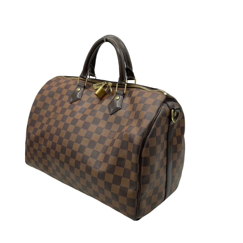 LOUIS VUITTON [] Damier Speedy 35 Bandouliere Boston Bag N41366 Shoulder for Women with Strap