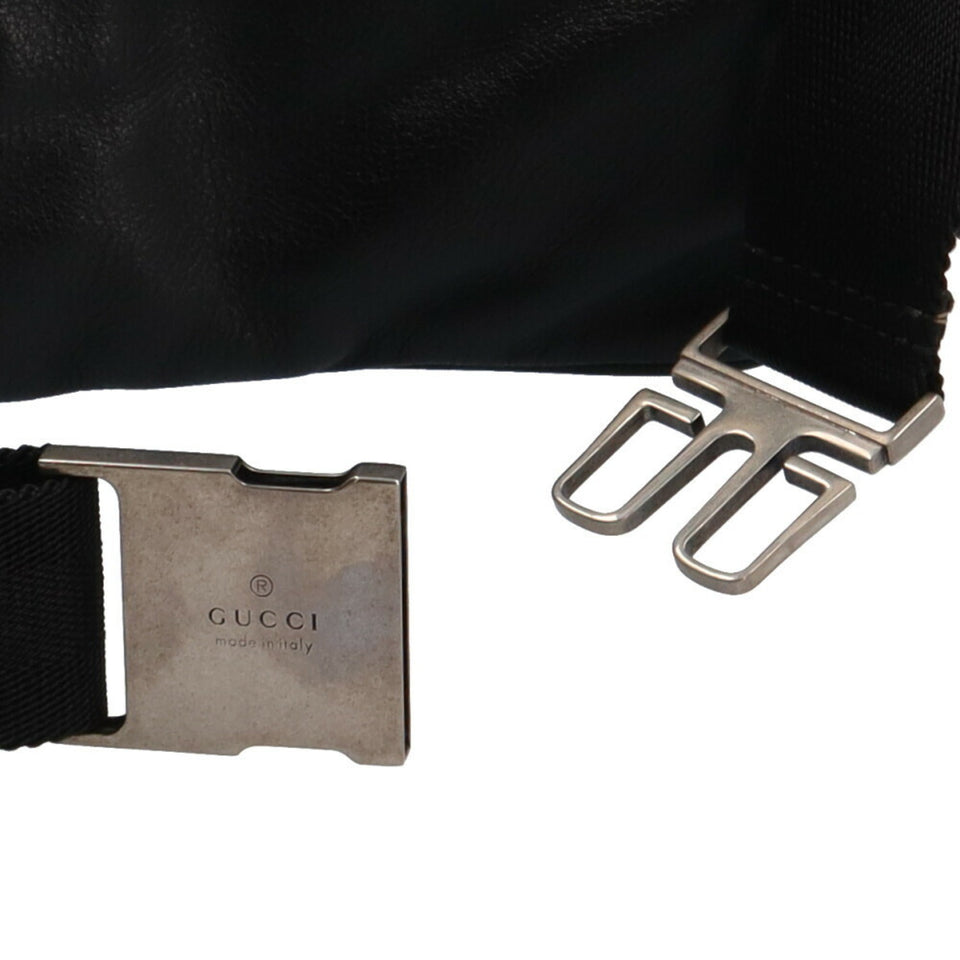 GUCCI Waist Bag Leather Black Men's
