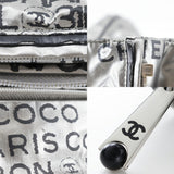 CHANEL Unlimited Tote Bag Logo Here Mark A46113 Nylon Silver Ladies