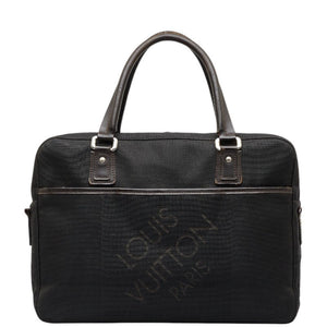 LOUIS VUITTON Damier Jean Yack Bag M93082 Noir Black Canvas Leather Men's