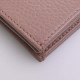 GUCCI GG Marmont Leather Bifold Wallet 456126 Pink Beige Women's