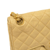 CHANELAuth  Matelasse W Flap W Chain Women's Leather Shoulder Bag Beige