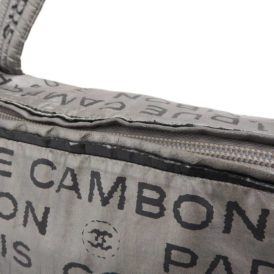 CHANEL unlimited handbag shoulder bag tote silver with seal 1