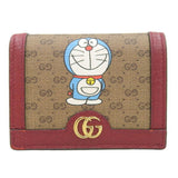 GUCCI GG Supreme Bifold Wallet Doraemon Collaboration 647788 Brown Red Ladies