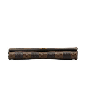 LOUIS VUITTON Damier Portomone Vietresor Bifold Wallet N61730 Brown PVC Leather Women's