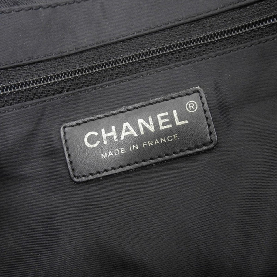 CHANEL Nylon New Line PM Tote Bag Black Ladies