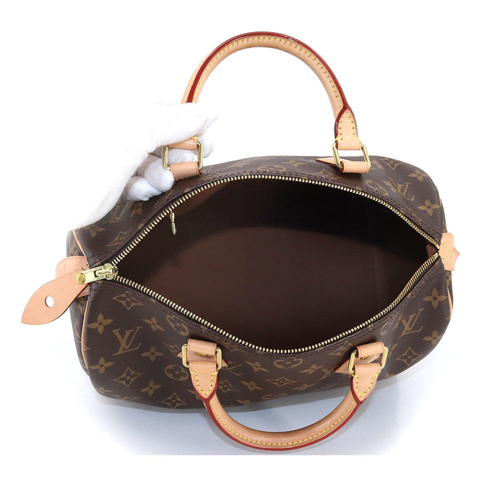 LOUIS VUITTON Monogram Speedy 30 Hand Bag Brown M41108 RFID Gold Hardware