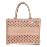CHRISTIAN DIOR Handbag Tote Bag Embroidered Mesh BOOK TOTE Medium Canvas Pink Ladies
