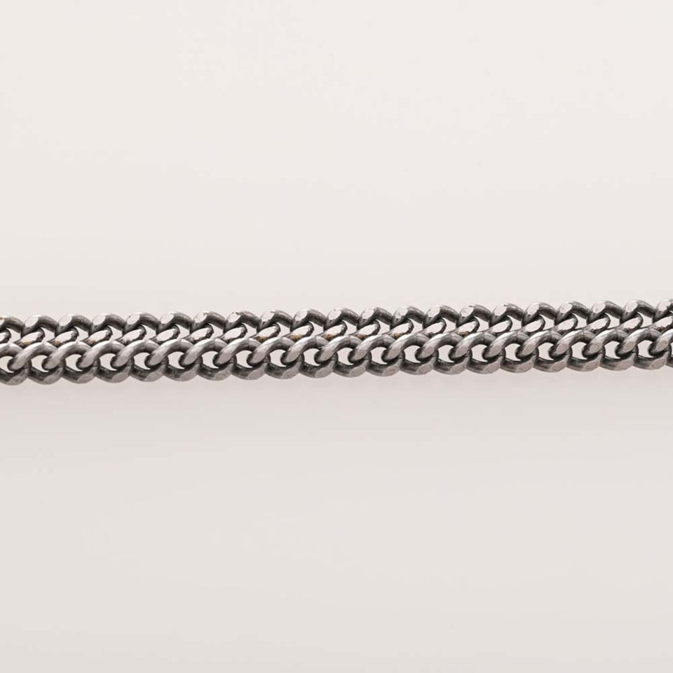 CHANEL Rhinestone Coco Mark Necklace Black White Ladies
