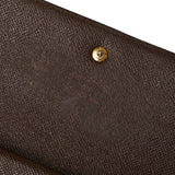 LOUIS VUITTON Damier Portefeuille International Long Wallet N61217 Ebene Brown PVC Leather Women's