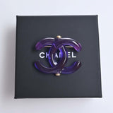 CHANEL Cocomark Brooch Purple Ladies