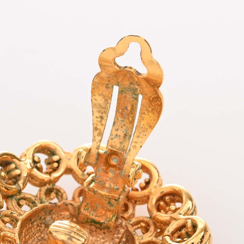 CHANEL round earrings gold ladies