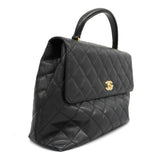 CHANELAuth  Matelasse Handbag Women's Caviar Leather Black