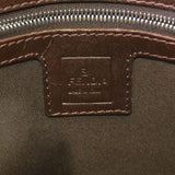 Hermes FF Zucca Pattern Canvas Leather Brown Handbag
