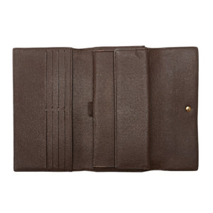 LOUIS VUITTON Damier Portefeuille International Long Wallet N61217 Ebene Brown PVC Leather Women's