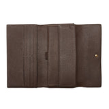 LOUIS VUITTON Damier Portefeuille International Long Wallet N61217 Ebene Brown PVC Leather Women's