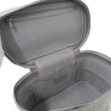 CHRISTIAN DIOR Bag Women's Canvas Vanity Handbag Gray Canage Embroidered Makeup Storage