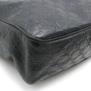 GUCCI sima Shoulder Bag Leather Black 322080