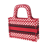 CHRISTIAN DIOR Book Tote Dot Pattern Red White Women's Canvas Bag