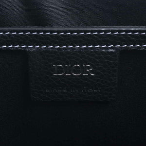 CHRISTIAN DIOR Leather Saddle A5 Pouch Clutch Bag Black Ladies