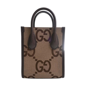GUCCI Jumbo GG Canvas Leather Tote Bag Shoulder 699406 Beige/Brown Women's