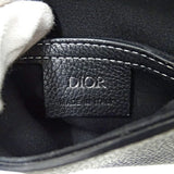 CHRISTIAN DIOR Bag Men's Shoulder Pouch Leather Saddle Vertical Black Micro