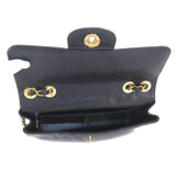 CHANEL Mademoiselle Chain Shoulder Bag Caviar Skin Black Coco Mark Gold Hardware Vintage