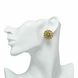 CHANEL Chain Coco Mark Earrings Gold Plated Women's