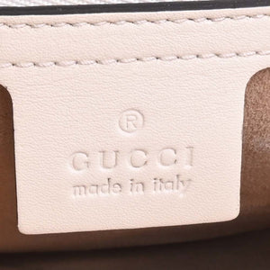 GUCCI Leather Sylvie Handbag 460381 White Ladies